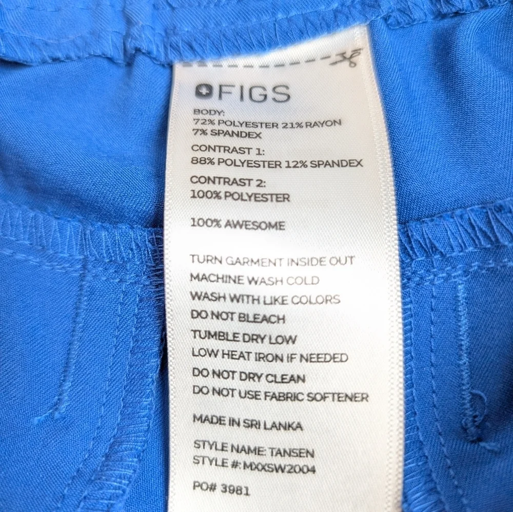Figs Tansen Jogger Scrub Pants Technical Collection men's S Royal Blue NWOT